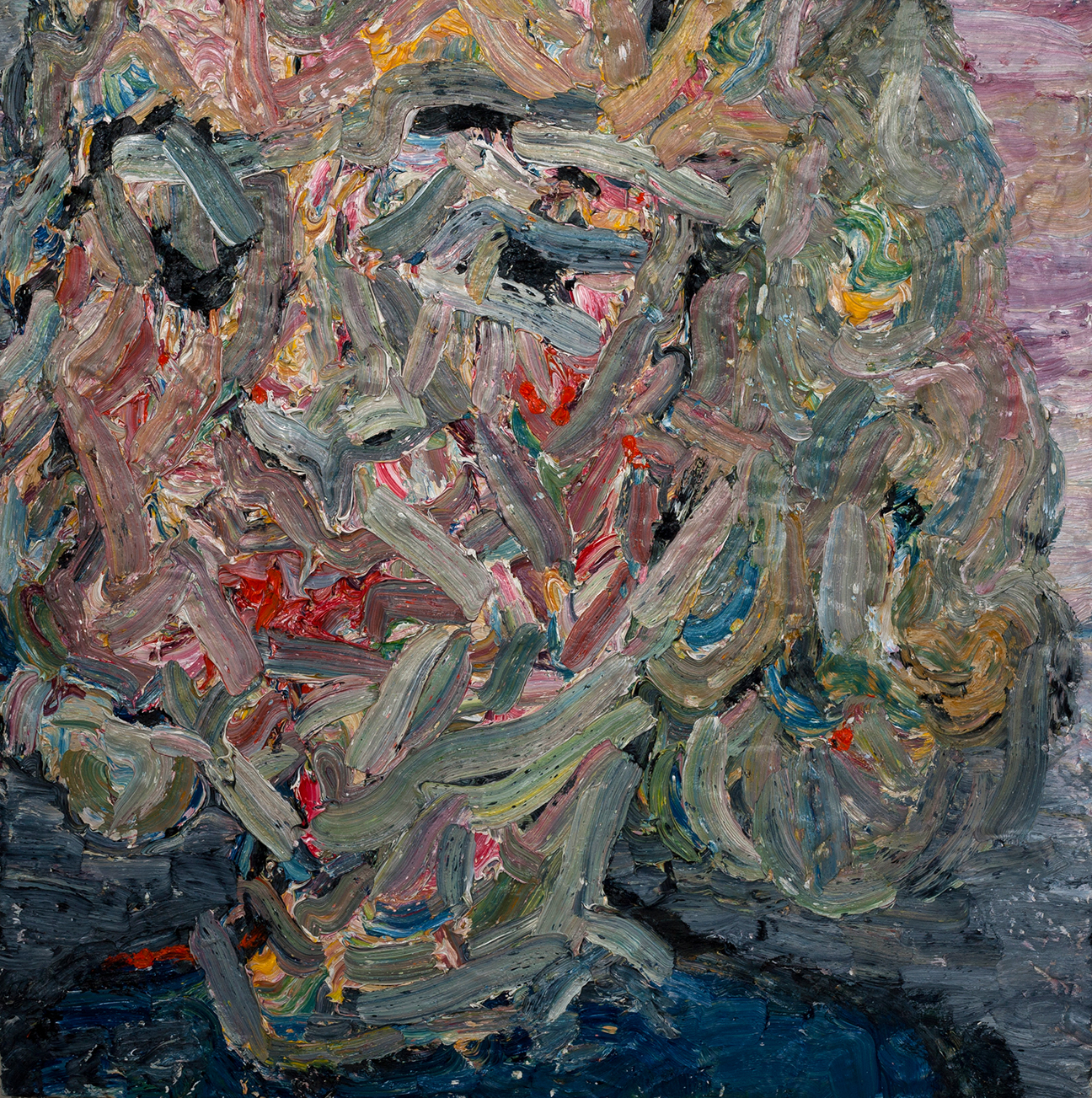   Grey Moon,  2015  Oil on wood  36x36" 