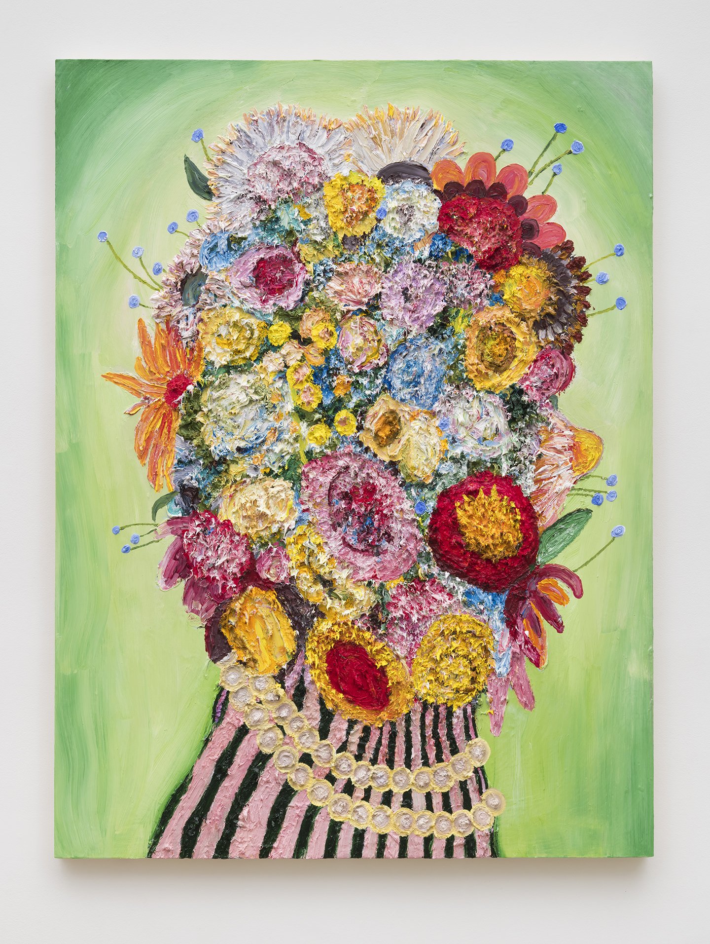 Suspended With Pearls, 2022, Oil on panel, 48x36